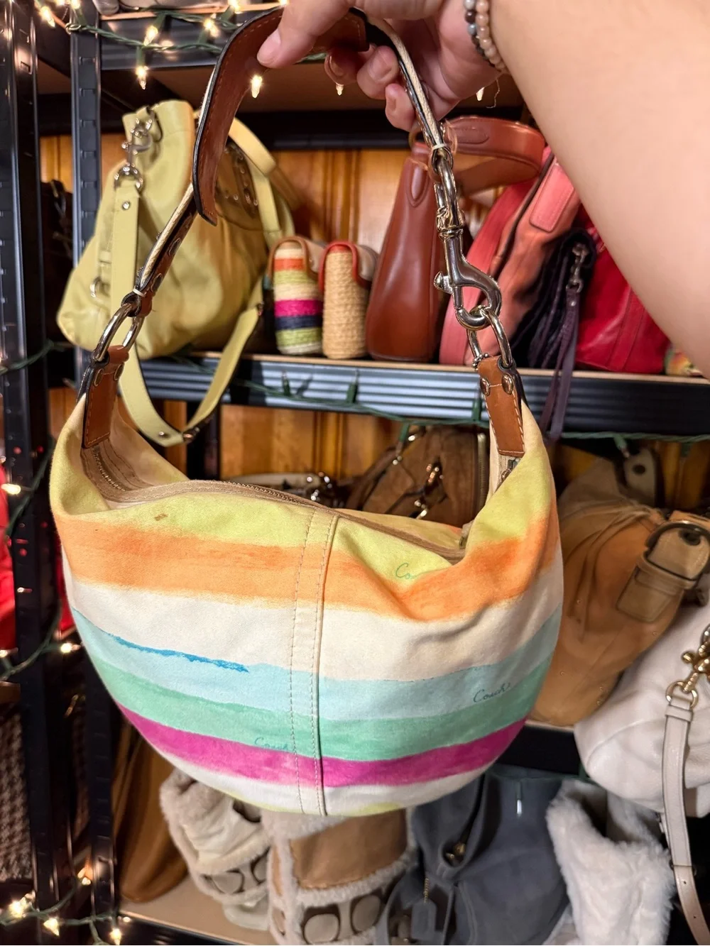 Coach hampton hobo watercolor shoulder bag